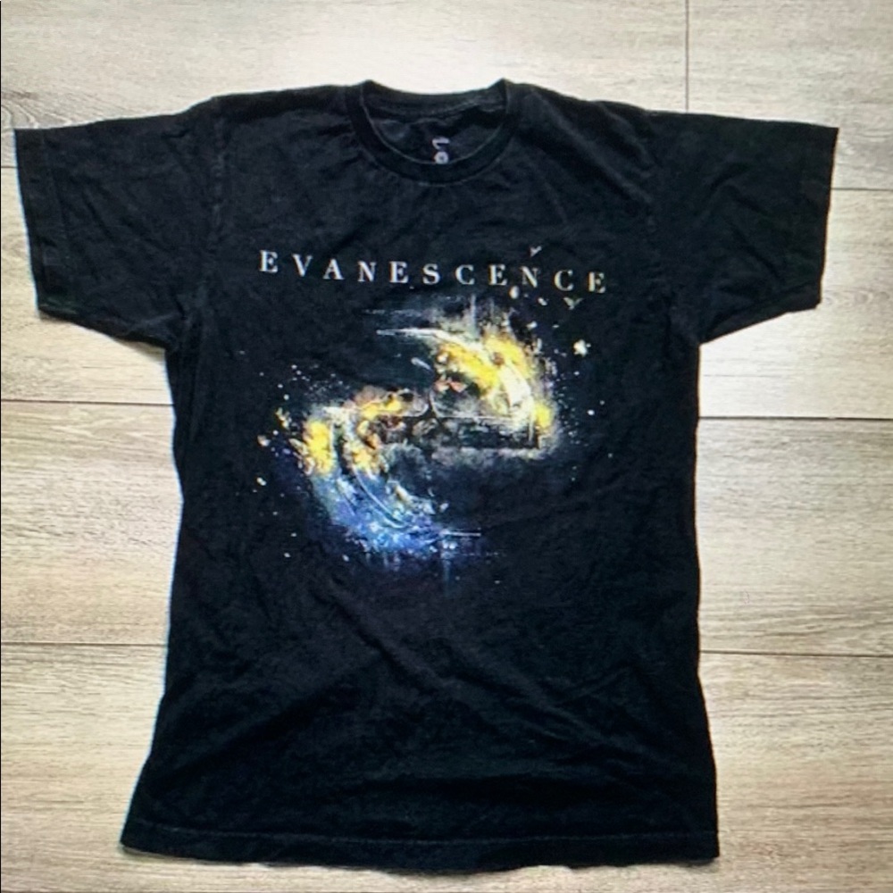 Black Short Sleeve Tee with Cosmic Graphic